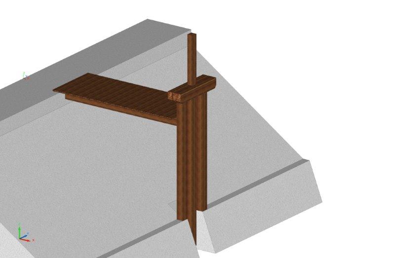 Ponton bois et pelle en bois pour un étang des Deux-Sèvres